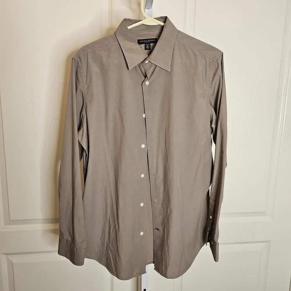 banana republic slim fit dress shirt Mens 801243 All Cotton Non Iron Button Down Shirt, (US, Alpha, Medium, Regular, Regular, Solid Black) : Clothing, Shoes & Jewelry this dress shirt is tailored from a soft blend of cotton and linenso its ideal in hot Men's Slim-Fit Dress Shirt Basic